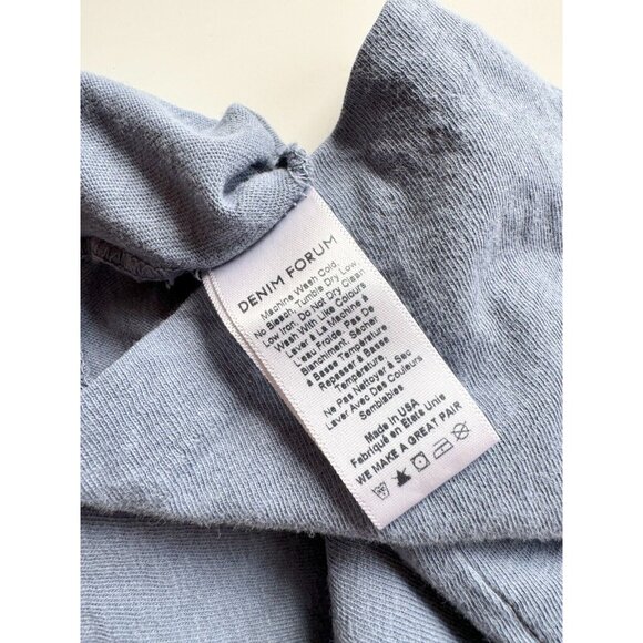 Aritzia DENIM FORUM The Kate Blue Cotton Boxy Long Sleeve Tee T-Shirt, Size M - Picture 9 of 11